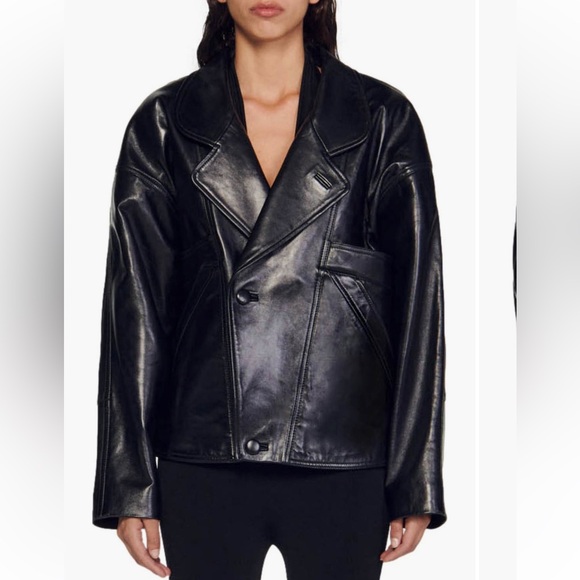 NWT CLEM LEATHER JACKET - Picture 1 of 9